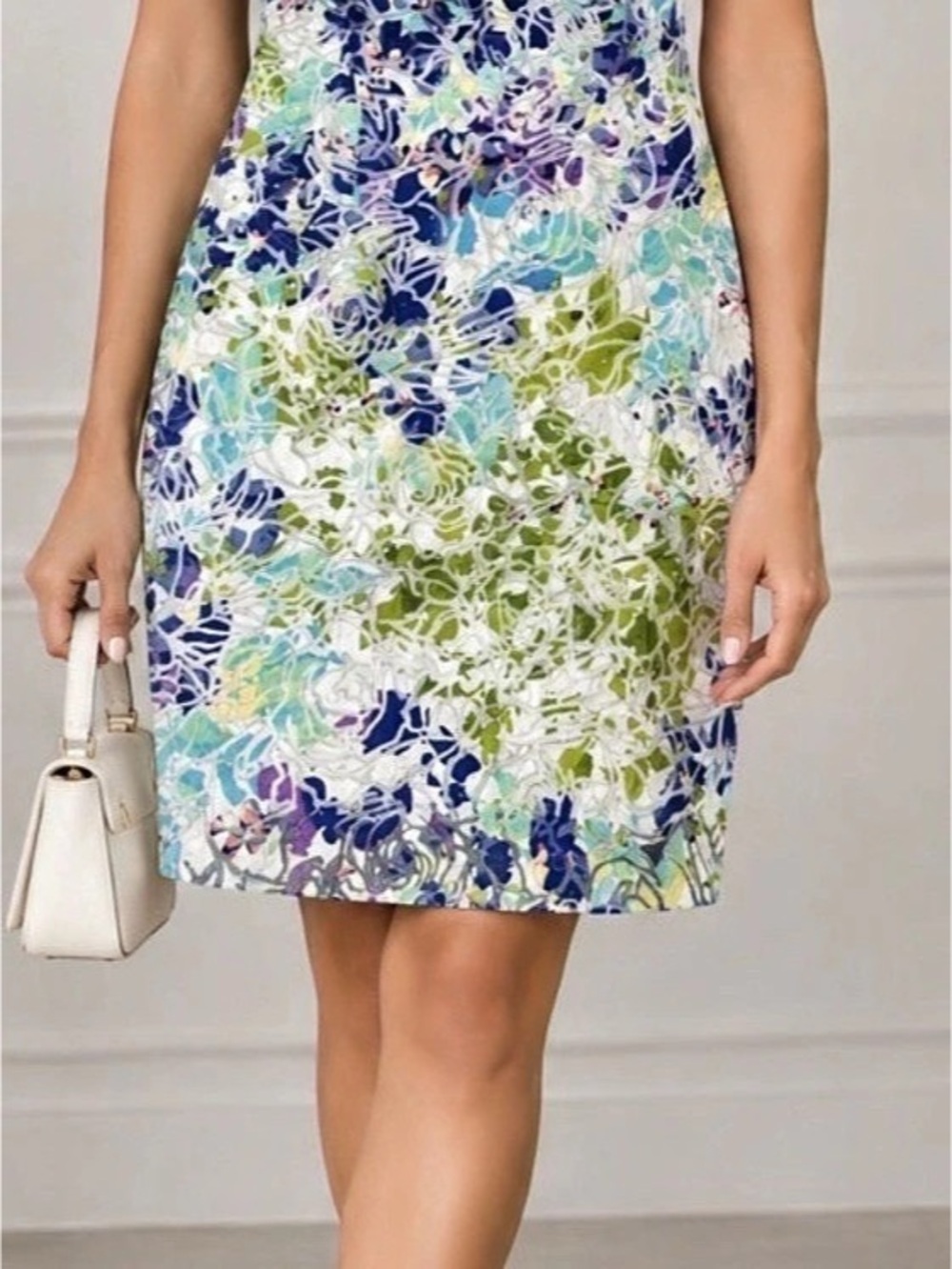Koton City Floral Mini Dress in White & Blue size S Like New